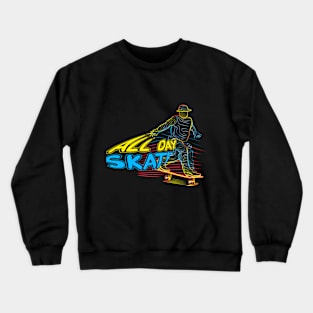 Skateboard Art Design quotes skate board time Crewneck Sweatshirt